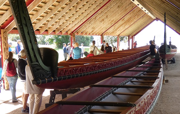 War canoes at Waitangi